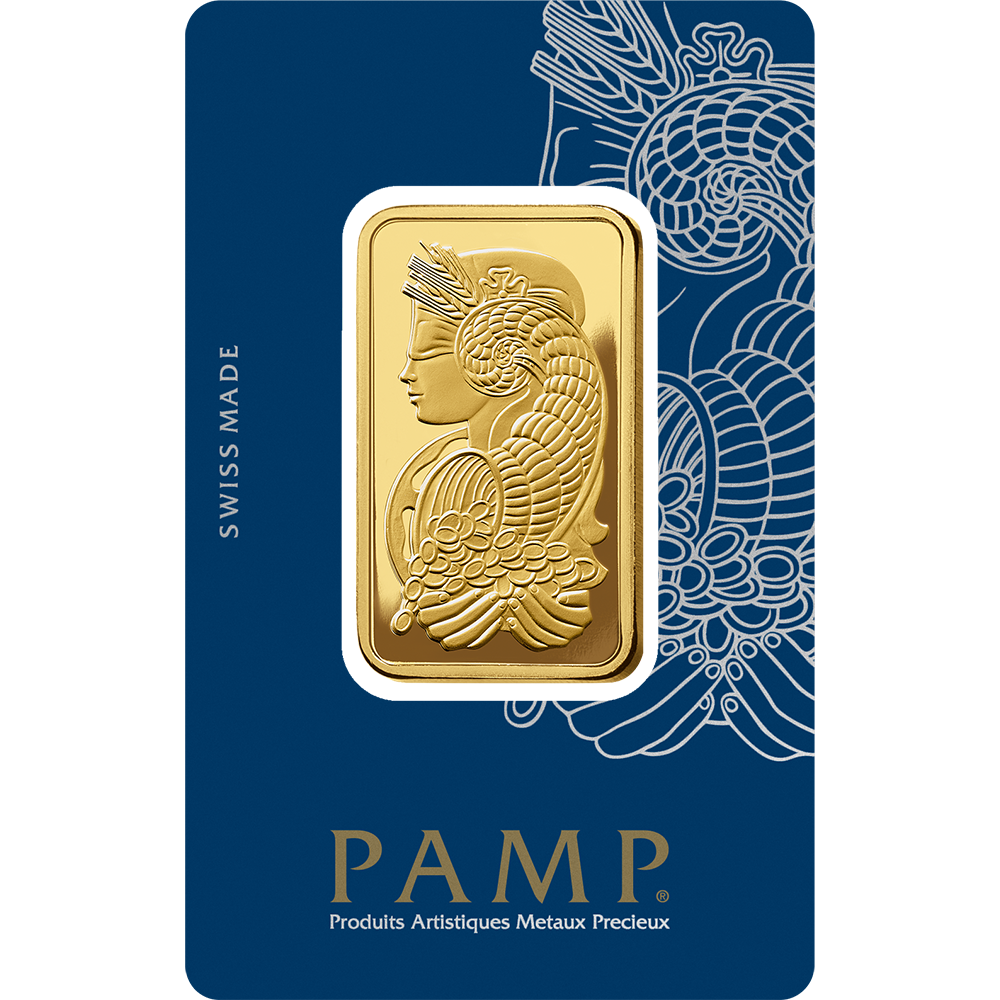 Lady Fortuna™ PAMP 1oz Gold Minted Bar Carbon Reduced – Sharif 24k - Main Image