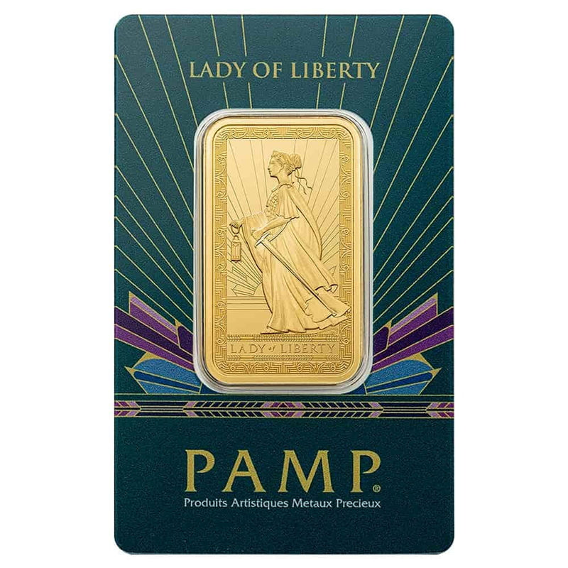 PAMP Suisse Lady of Liberty GREEN Gold Bar .9999 Fine (in Assay) 1 Oz