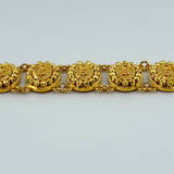21k Gold Five Motif Rose Bead Bracelet 19.77 grams | 206258