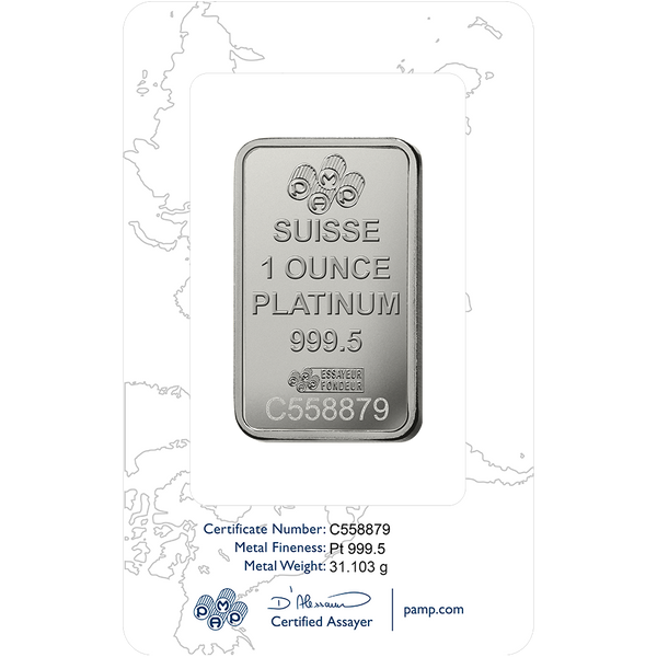Fortuna Platinum Minted Bar - 1 oz