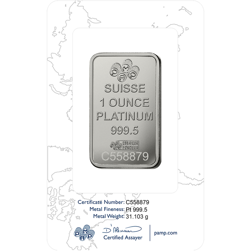 Fortuna Platinum Minted Bar - 1 oz