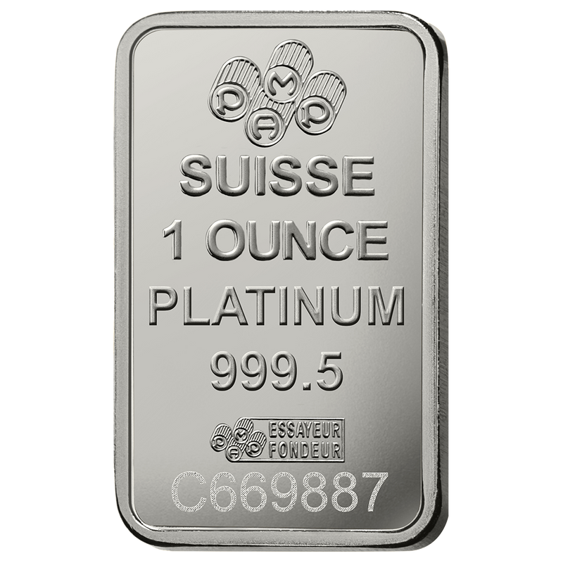 Fortuna Platinum Minted Bar - 1 oz