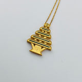 Lebanese tree Malachite Gold Necklace