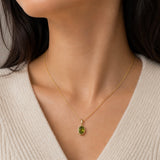 Oval Peridot & Diamond Pendant | 171048