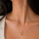 Ruby & Diamond Gold Necklace 0.15 CTW | 182206