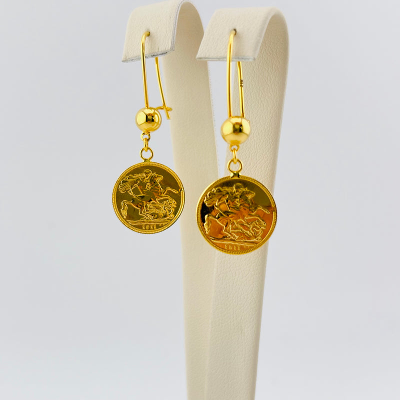 Gold Lira Style Earrings