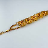 21k Gold Five Motif Rose Bead Bracelet 19.77 grams | 206258