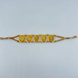 21k Gold Five Motif Rose Bead Bracelet 19.77 grams | 206258