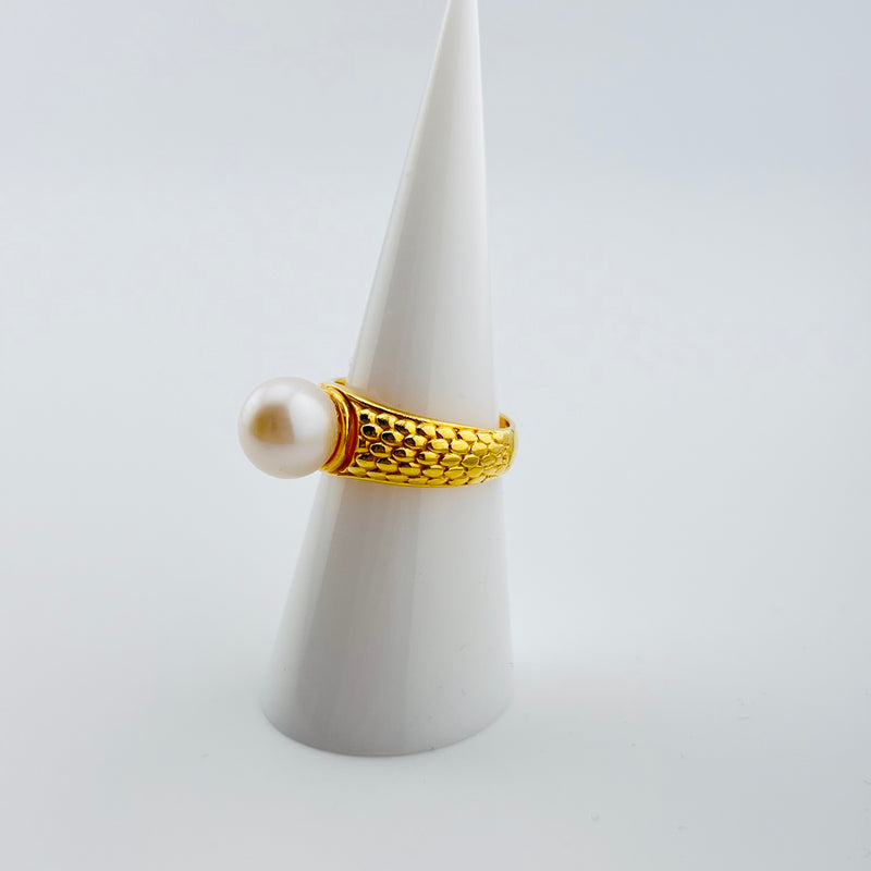 Natural Dubai Pearl Gold Ring