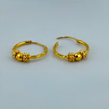 21K Gold Small Beaded Hoop Earrings 2.72 grams | 207704