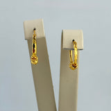 21K Gold Small Beaded Hoop Earrings 2.72 grams | 207704