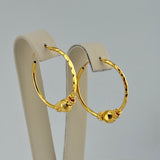 21K Gold Large Beaded Hoop Earrings 3.86 grams | 207762
