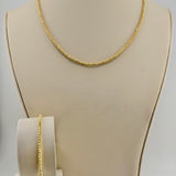 21K Gold Matching Bead Necklace & Bracelet Set 14.10 grams | 206244