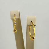 21K Gold Medium Beaded Hoop Earrings 3.20 grams | 207761