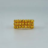 21K Gold Three Row Bead Ring 4.46 grams | 206183