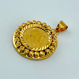 21K Gold Lira Charm Bead Pendant 5.36 grams | 207751