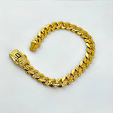 21K Gold Monaco Diamond-Cut Polished Bracelet 11.36 grams| 208537