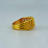 21K Gold Three Row Bead Ring 4.46 grams | 206183