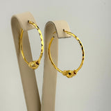 21K Gold XL Beaded Hoop Earrings 4.19 grams | 207763