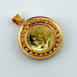 21K Gold Lira Charm Bead Pendant 5.36 grams | 207751