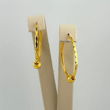 21K Gold XL Beaded Hoop Earrings 4.19 grams | 207763