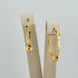 21K Gold Large Beaded Hoop Earrings 3.86 grams | 207762