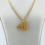 21K Gold Allah Pendant with Bead Detailing 11.8 Grams | 208540