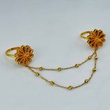 21K Gold Two Flower Ring Set with Beads 8.72 grams | 206181
