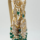 21k Polki Emerald Statement Earrings 135 grams | 193851