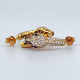 18K Yellow Gold Diamond & Emerald Fashion Stud Earrings 1.26ct Diamond 0.04ct Emerald | 206720