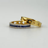 18K White Gold Sapphire & Diamond Hoop Earrings 0.61ct Sapphire 0.39ct Diamond | 206730