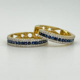 18K White Gold Sapphire & Diamond Hoop Earrings 0.61ct Sapphire 0.39ct Diamond | 206730
