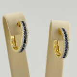 18K White Gold Sapphire & Diamond Hoop Earrings 0.61ct Sapphire 0.39ct Diamond | 206730