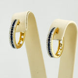 18K White Gold Sapphire & Diamond Hoop Earrings 0.61ct Sapphire 0.39ct Diamond | 206730