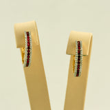 ZEN Ruby & Diamond Hoops 18k Yellow Gold | 206738