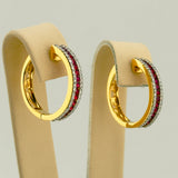 ZEN Ruby & Diamond Hoops 18k Yellow Gold | 206738