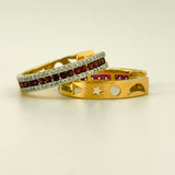 ZEN Ruby & Diamond Hoops 18k Yellow Gold | 206738