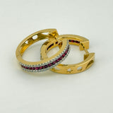 ZEN Ruby & Diamond Hoops 18k Yellow Gold | 206738