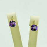 18K Yellow Gold Amethyst & Diamond Earrings 4.05ct Amethyst 0.03ct Diamond | 206765
