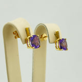 18K Yellow Gold Amethyst & Diamond Earrings 4.05ct Amethyst 0.03ct Diamond | 206765