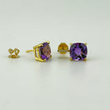 18K Yellow Gold Amethyst & Diamond Earrings 4.05ct Amethyst 0.03ct Diamond | 206765