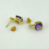 18K Yellow Gold Amethyst & Diamond Earrings 4.05ct Amethyst 0.03ct Diamond | 206765