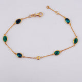 ZEN 18K Yellow Gold Rose Cut Emerald & Diamond Bracelet | 206775
