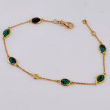 ZEN 18K Yellow Gold Rose Cut Emerald & Diamond Bracelet | 206775