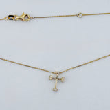 14K Yellow Gold Diamond Cross Necklace 0.04ct | 206780