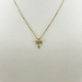 14K Yellow Gold Diamond Cross Necklace 0.04ct | 206780