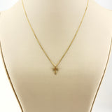 14K Yellow Gold Diamond Cross Necklace 0.04ct | 206780