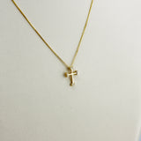 14K Yellow Gold Diamond Cross Necklace 0.04ct | 206780