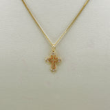 14K Yellow Gold Diamond Cross Necklace 0.06ct | 206781