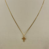 14K Yellow Gold Diamond Cross Necklace 0.06ct | 206781